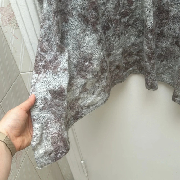 Susy Mx Grey floral sweater tunic, mohair wool blend, asymmetrical, size medium - Picture 4 of 8